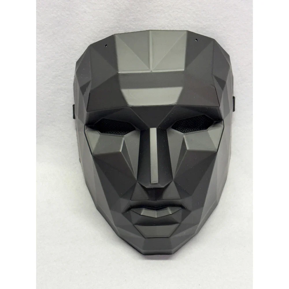 Squid Game Front Man Mask Black Geometric Cosplay Halloween Costume Accessory